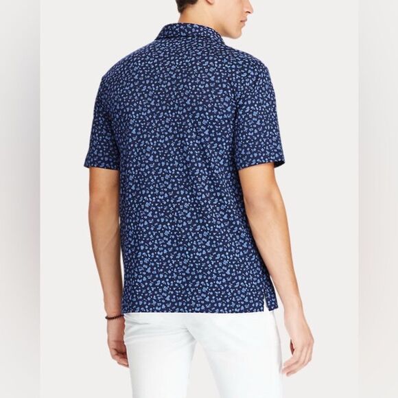 Ralph Lauren Men's Slim Fit Soft-Touch Polo in Tossed Navy Floral Size Small - Picture 3 of 9